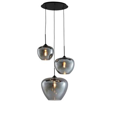 Light & Living Hanglamp 'Mayson' 3-Lamps, kleur Smoke