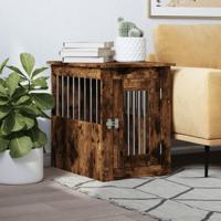 VidaXL Hondenbench 45x62x59 cm bewerkt hout gerookt eikenkleurig - thumbnail