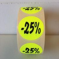Etiket fluor geel 27mm -25% 500/rol - 30 stuks - thumbnail