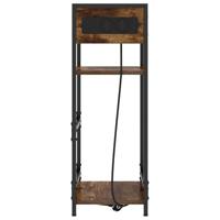 Nachtkastje met lade Gerookt eiken 40 x 27 x 76 cm Bewerkt hout - thumbnail