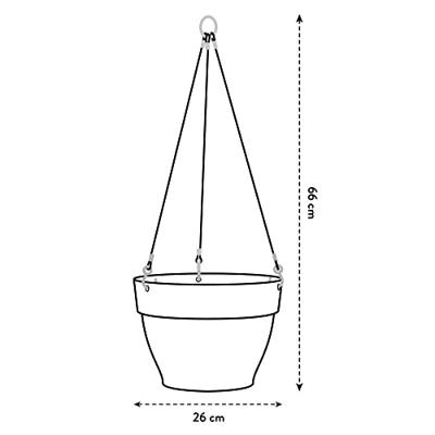 Elho Vibia Campana hangschaal 26 cm terra - thumbnail