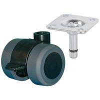 dörner + helmer 761335 Dubbele wielen Wieldiameter: 35 mm Draagvermogen (max.): 70 kg 1 stuk(s) - thumbnail