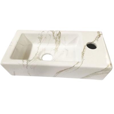 Wiesbaden Rhea mini fontein rechts 36,5 x 18 x 9 cm keramiek carrara