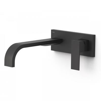 Wastafelmengkraan Inbouw Tres Cuadro Exclusive Lange Gebogen Uitloop en Korte Hendel Mat Zwart Tres Wastafelmengkraan Inbouw Tres Cuadro Exclusive Lange Gebogen Uitloop en Korte Hendel Mat Zwart Tres