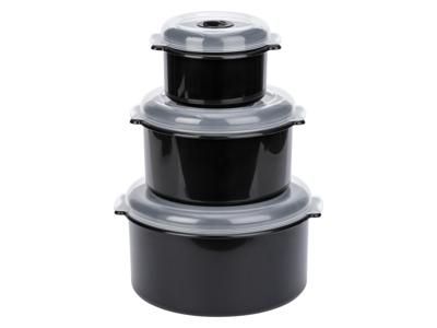 LIVARNO home Set magnetronbakjes met deksel (Zwart)