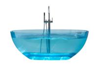 Best Design Vrijstaand Ligbad 170x78x56 cm Resin Transparant Blauw - thumbnail