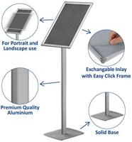 Europel info vloerstandaard voor ft A3, grijs - thumbnail