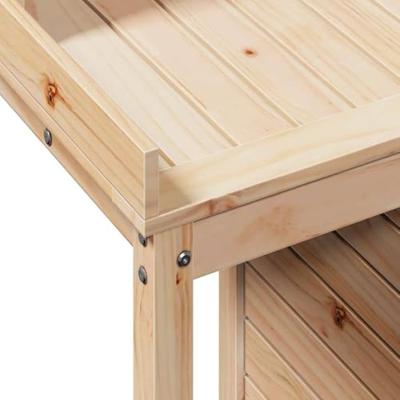 VidaXL Oppottafel met schappen 82,5x50x109,5 cm massief grenenhout