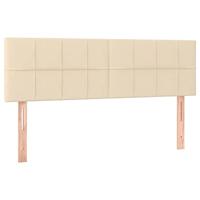 Boxspring met matras stof crèmekleurig 140x200 cm - thumbnail