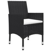 3-delige Tuinset met kussens zwart - thumbnail