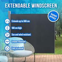 Uittrekbaar Windscherm Antraciet - thumbnail