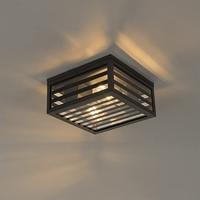 QAZQA Moderne buiten plafondlamp zwart glas 2-lichts IP44 - Reims - thumbnail