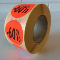 Etiket fluor rood 35mm 60% korting 500/r - 30 stuks - thumbnail