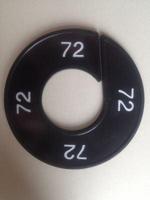 Maatring 9cm zwart/wit 72 - thumbnail