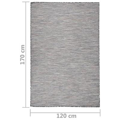 VidaXL Buitenkleed platgeweven 120x170 cm bruin en blauw