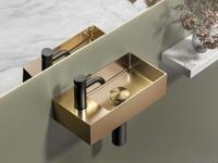 Wastafel Roestvrije Staal incl. Afvoer Sapho Aurum 36,5x18 cm Koper Goud - thumbnail