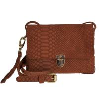 Elvy Tas Gloria Croco Crossbody Cognac - thumbnail