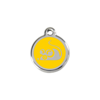 Mouse Yellow roestvrijstalen kattenpenning small/klein dia. 2 cm RedDingo - Reddingo - thumbnail