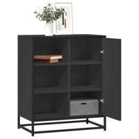 Dressoir 62x35x76 cm bewerkt hout zwart - thumbnail