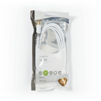 Coaxkabel 100 dB | IEC (coax) male - IEC (coax) female | 2,0 m | Wit