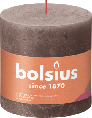 Bolsius kaars rustiek shine 10x10 cm taupe