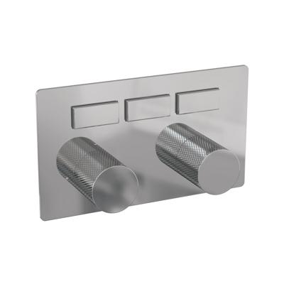 Brauer Chrome Carving - 3 Weg - Inbouwthermostaat - Drukknoppen - In/afbouwdelen - Chroom