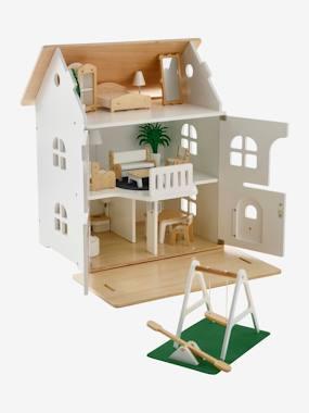 Romantisch poppenhuis + meubilair wit Romantisch poppenhuis + meubilair wit