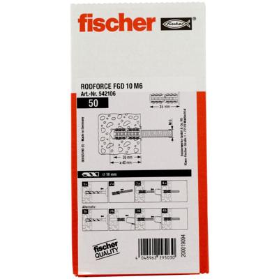 Fischer 542106 Inslagplug 35 mm 10 mm 50 stuk(s) Fischer 542106 Inslagplug 35 mm 10 mm 50 stuk(s)