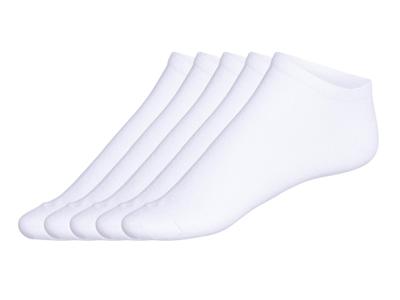 LIVERGY 5 Paar sneakersokken (Wit, 43-46)