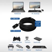 ACT AC6060 Actieve USB 2.0 naar RJ45 Ethernet verlengkabel over Cat5/Cat6, verlengadapter tot 60m, incl. voedingsingang 5V, voor printer, camera, muis etc. - thumbnail