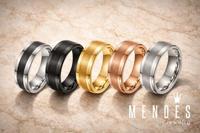 Wolfraam heren ring zwart gebostelde streep 8mm-20mm - thumbnail