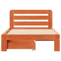 Bedframe zonder matras massief grenenhout wasbruin 75x190 cm - thumbnail