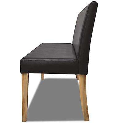 Bankje 139,5 cm kunstleer donkerbruin