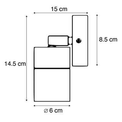 QAZQA Buitenwandlamp staal IP44 draai- en kantelbaar - Solo