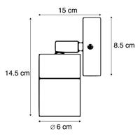 QAZQA Buitenwandlamp staal IP44 draai- en kantelbaar - Solo - thumbnail