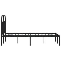 Bedframe met hoofdbord metaal zwart 120x200 cm - thumbnail