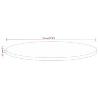 Tafelblad rond 70x2,5 cm massief ruw mangohout - thumbnail
