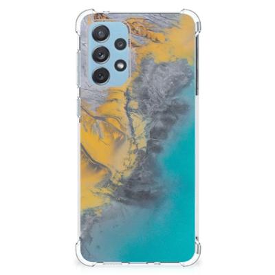 Samsung Galaxy A73 Anti-Shock Hoesje Marble Blue Gold