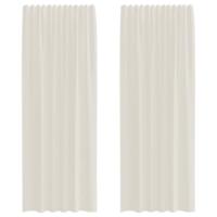 Gordijnen voile met roedezakken 2 st crèmekleurig - thumbnail