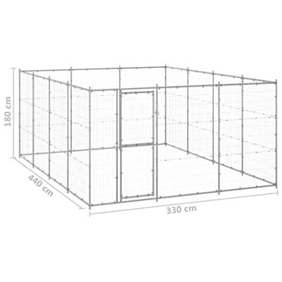 Hondenkennel 14,52 m² gegalvaniseerd staal