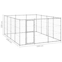 Hondenkennel 14,52 m² gegalvaniseerd staal - thumbnail