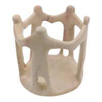 Zeepsteen Beeld Cirkel van Vrienden (Wit) - thumbnail