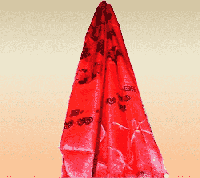 Tibetaanse Katha Sjaal 8 Voorspoedsymbolen Rood - thumbnail