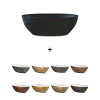 Vrijstaand Ligbad Luca Sanitair Bagno Metallo 180x80x60 cm Mineraalsteen Mat Antraciet (Kleurafwerking Naar Keuze) - thumbnail