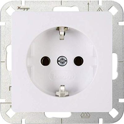 Kopp 923502002 Wandcontactdoos met randaarde Inzetstuk 1-voudig HK05 Arctisch-wit 1 stuk(s)