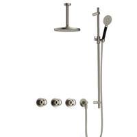 Hotbath Cobber IBSW70 Regendoucheset inbouw - 15cm plafondarm - 20cm ronde hoofddouche - 3 standen handdouche - glijstang - Geborsteld nikkel IBSW70GN127 - thumbnail