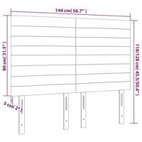 Hoofdbord LED 144x5x118/128 cm fluweel lichtgrijs - thumbnail