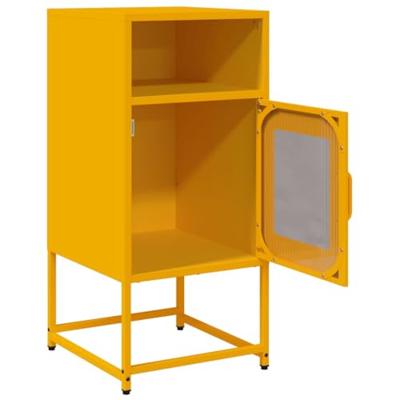 Nachtkastje 36x39x78 cm koudgewalst staal mosterdgeel