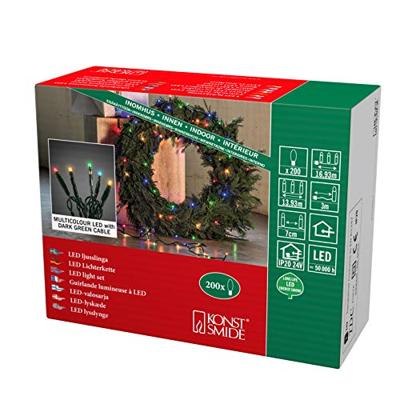 Konstsmide 6355-520 Micro-lichtketting Binnen werkt op het lichtnet (optioneel) Aantal lampen 200 LED RGB Verlichte lengte: 13.93 m Dimbaar