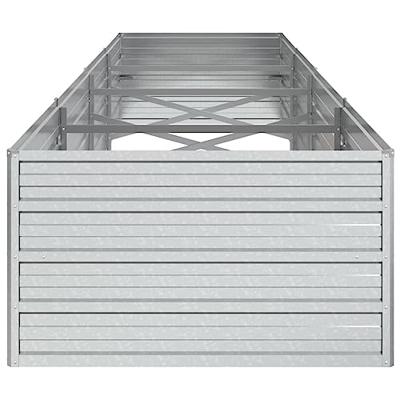 Plantenbak verhoogd 320x80x45 cm gegalvaniseerd staal zilver Plantenbak verhoogd 320x80x45 cm gegalvaniseerd staal zilver